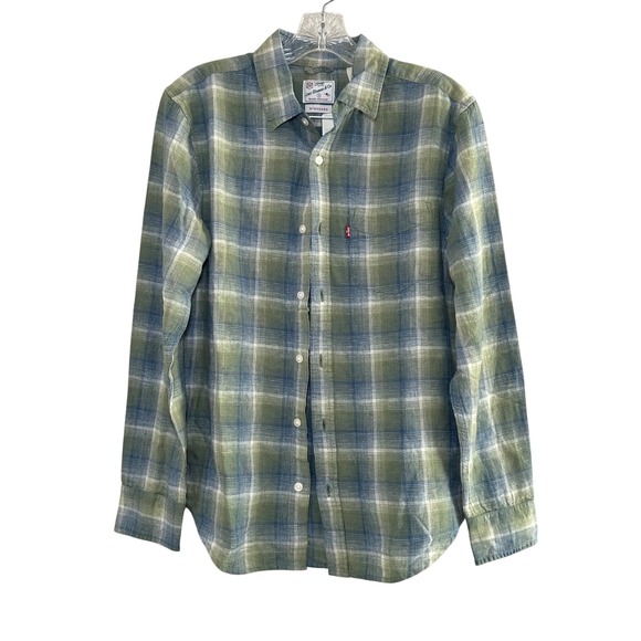 NEW Levi's Sunset One Pocket Standard Fit Men's Small Plaid Long Sleeve Shirt - Picture 1 of 8